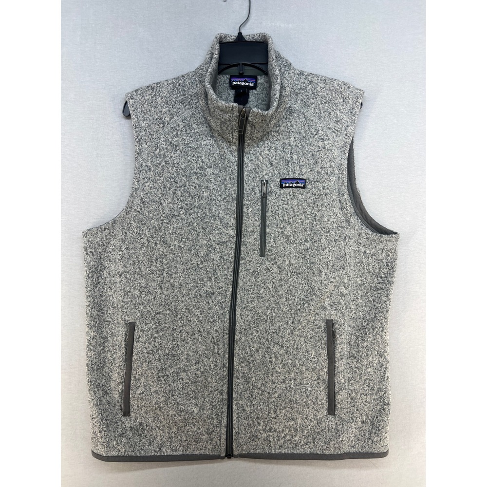 Patagonia Better Sweater Vest Mens Large Gray Excellent Full Zip Fleece Pockets